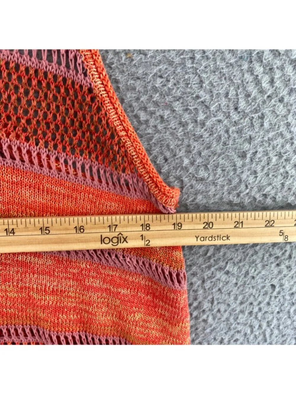 Free People Sweater Women Medium Lovebird Orange Tank Combo Crochet Sleeveless